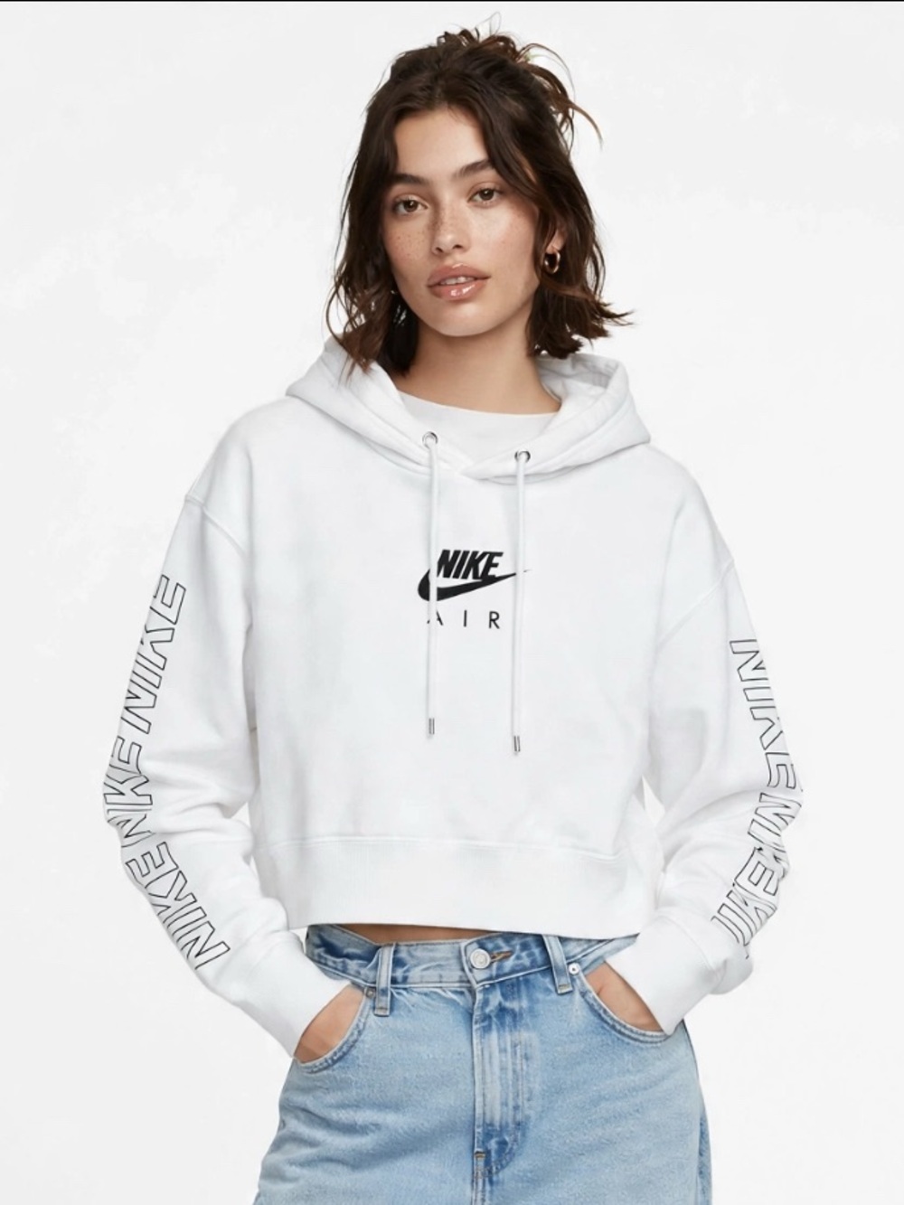 Nike Boxy Cropped Women's Small S DB3830-100 Oversized Fleece Pullover